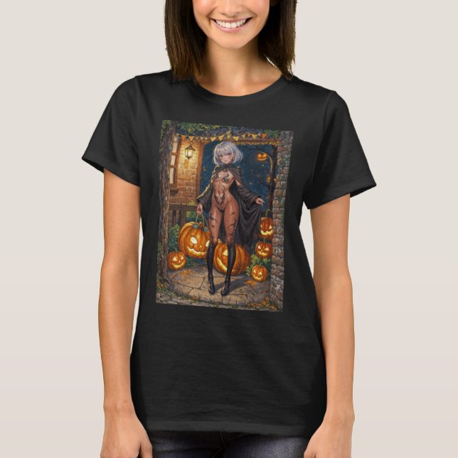 Trick eller Treat, Modig Halloween Costume Girl T Shirt (Framsida)