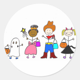Trick eller Treaterss Halloween klistermärkear Runt Klistermärke