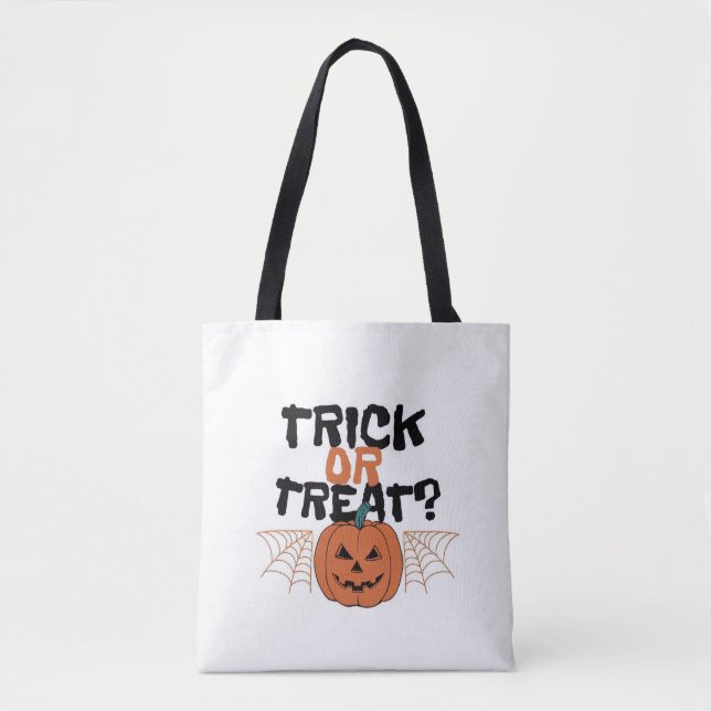 Trick eller Treats Halloween Tote bag Tygkasse (Framsida)