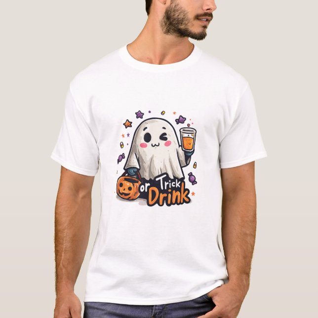 trick eller under halloween-spöktröja t shirt (Framsida)