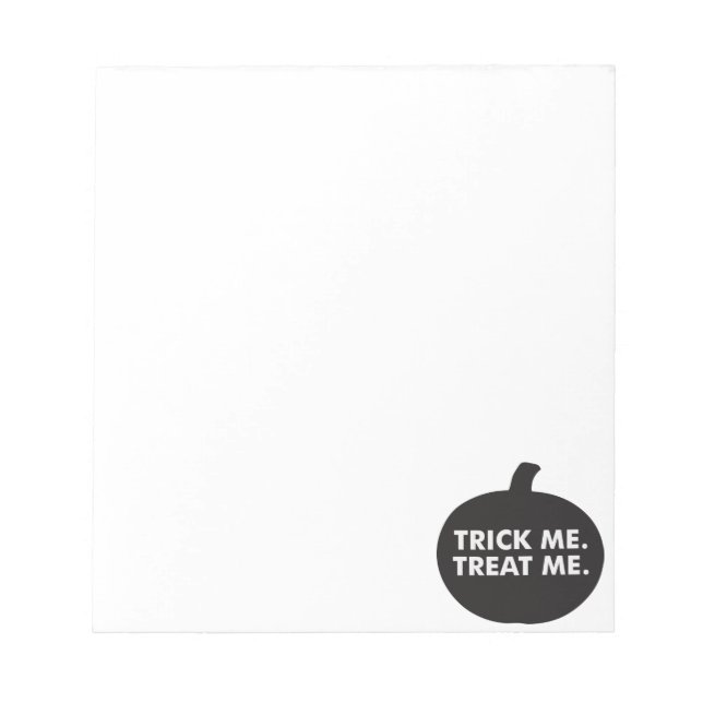 Trick Me Treat Me, Black White Anteckningsblock (Framsida)