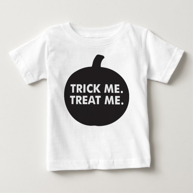 Trick me Treat Me, Black White Baby T-Shirt (Framsida)