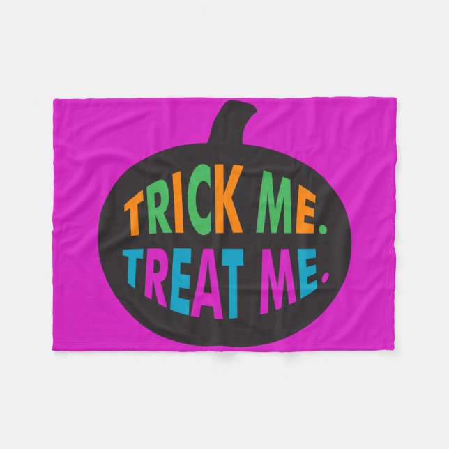 Trick Me Treat Me, Halloween Multi-Färg Fleecefilt (Framsidan (Horisontell))