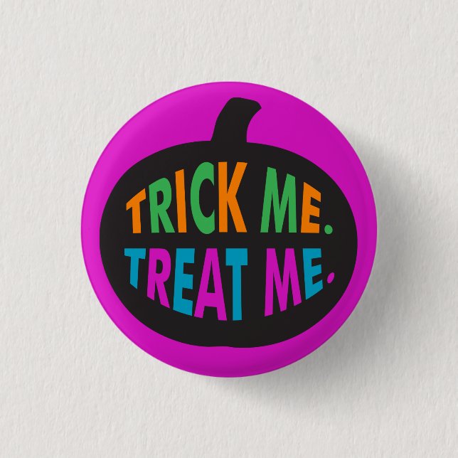 Trick Me Treat Me, Halloween Multi-Färg Knapp (Framsida)