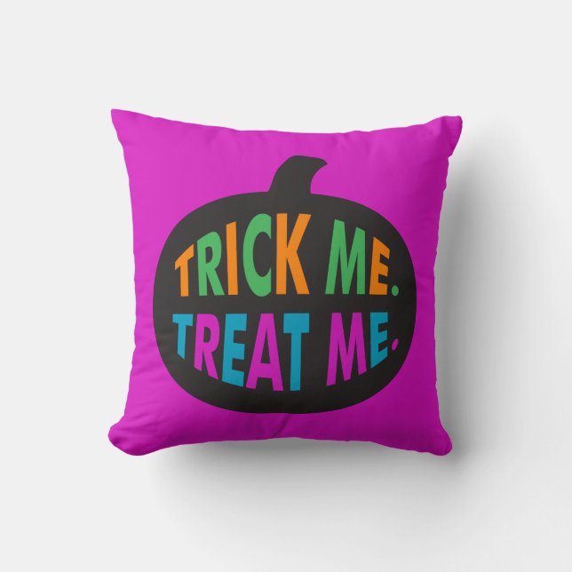 Trick Me Treat Me, Halloween Multi-Färg Kudde (Framsida)