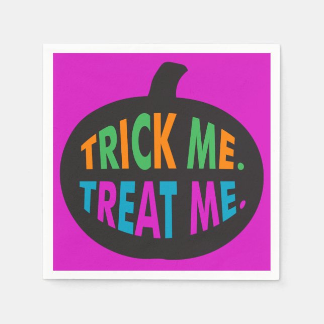 Trick Me Treat Me, Halloween Multi-Färg Pappersservett (Framsidan)