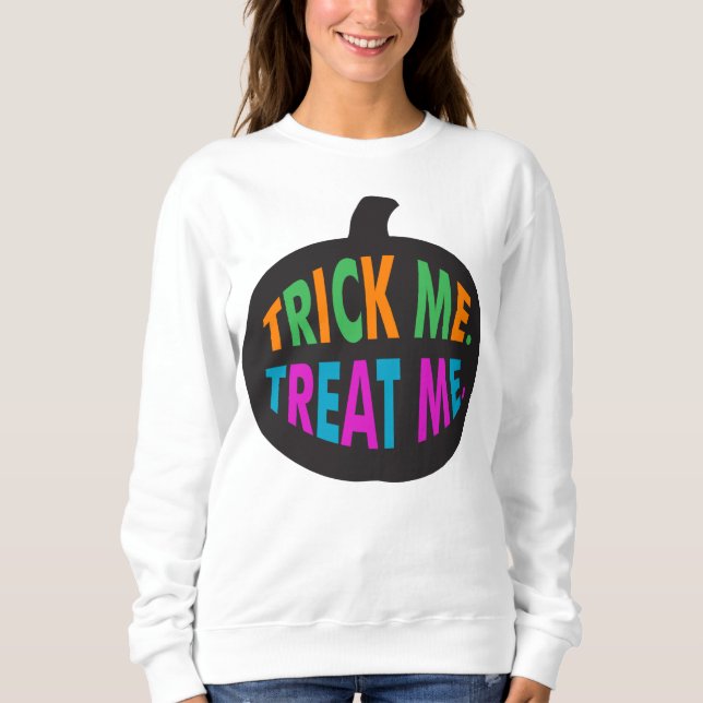 Trick Me Treat Me, Halloween Multi-Färg T Shirt (Framsida)