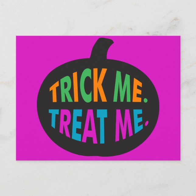 Trick Me Treat Me, Halloween Multi-Färg Vykort (Framsida)