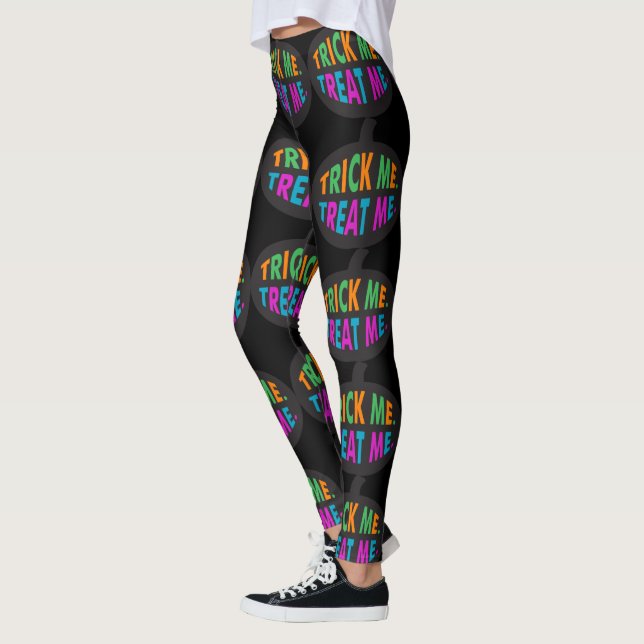Trick Me Treat Me, Multi-Färg Halloween Leggings (Vänster)