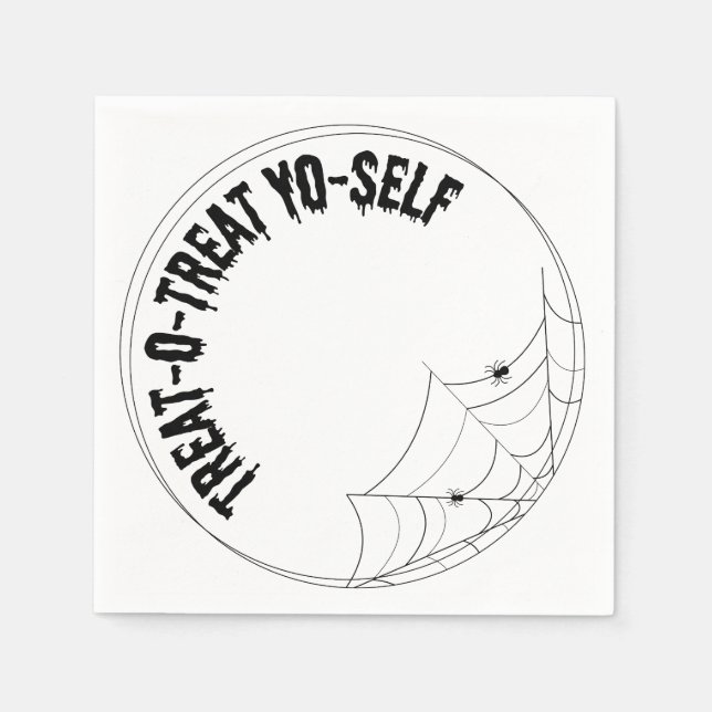 trick-o-treat yo-själv-lyxnapkin - halloween pappersservett (Framsidan)