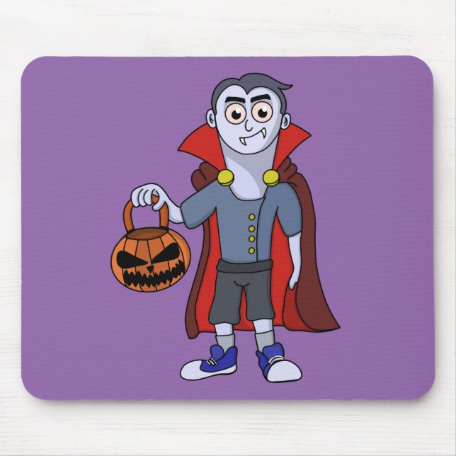 Trick och Behandla en vampyr på Halloween Musmatta (Framsidan)