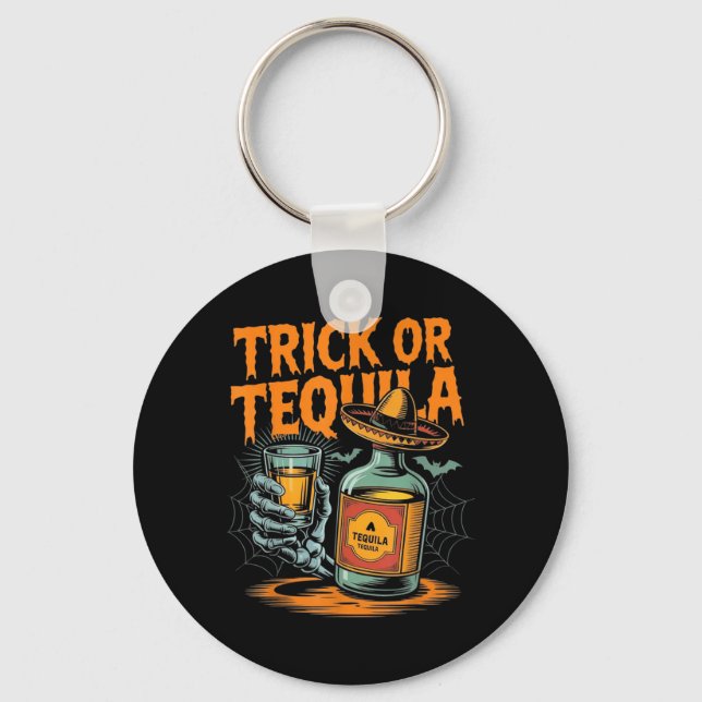 Trick or Bartender Män Kvinnor Rolig Halloween Nyckelring (Framsida)