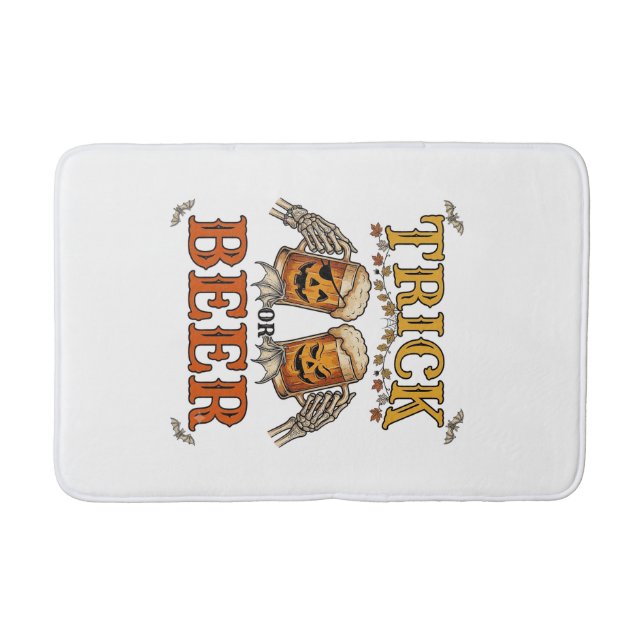 Trick Or Beer Halloween-mugg Pumpa Skelett-händer Badrumsmatta (Framsidan)