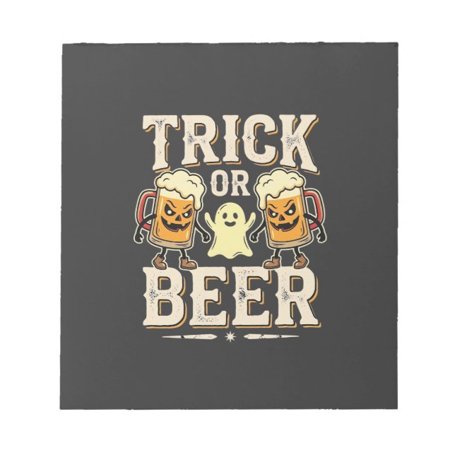 Trick or Beer Halloween Öl Design_1 Anteckningsblock (Framsida)