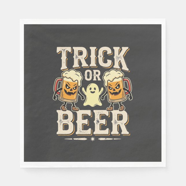 Trick or Beer Halloween Öl Design_1 Pappersservett (Framsidan)