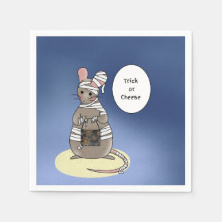 Trick-or-Cheese Halloween Mummy Mouse Pappersservett