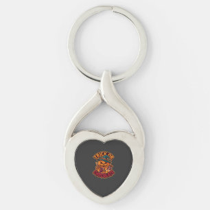 Trick Or Choklad Halloween Pumpa Häxhatt Kan Twisted Heart Silverfärgad Nyckelring