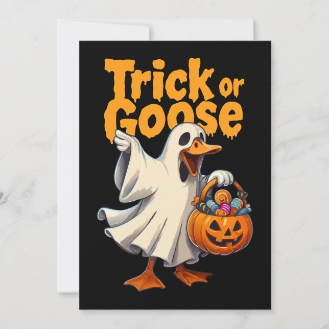 Trick or Goose Halloween Goose Inbjudningar (Framsida)