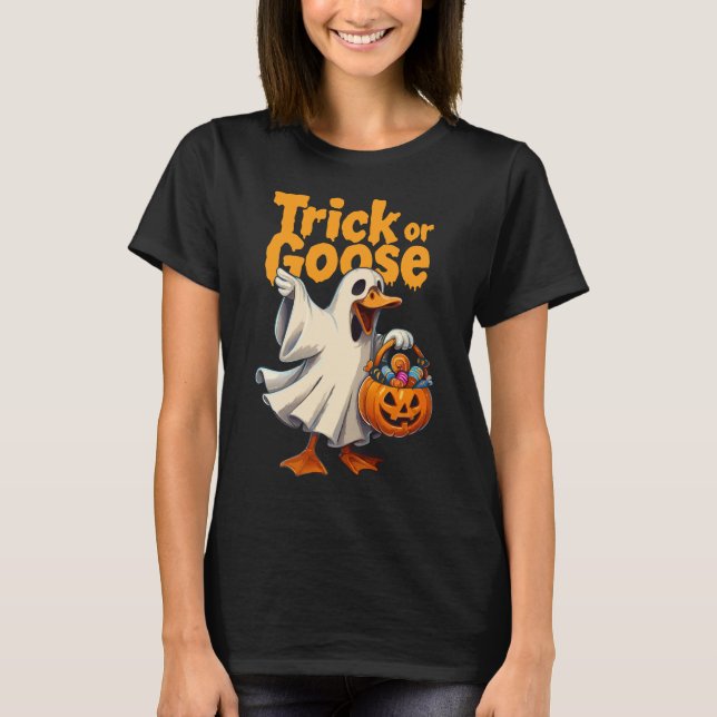Trick or Goose Halloween Goose T Shirt (Framsida)
