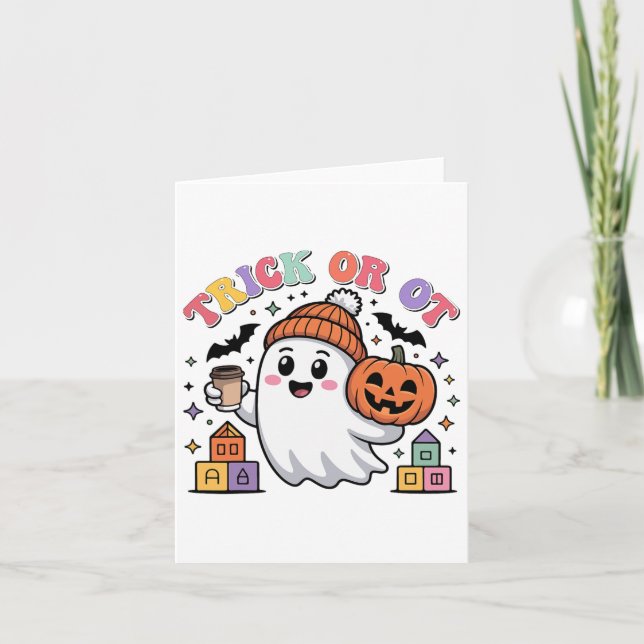 Trick Or Ot Kuslig Arbetsterapi Spökhall Kort (Framsida)