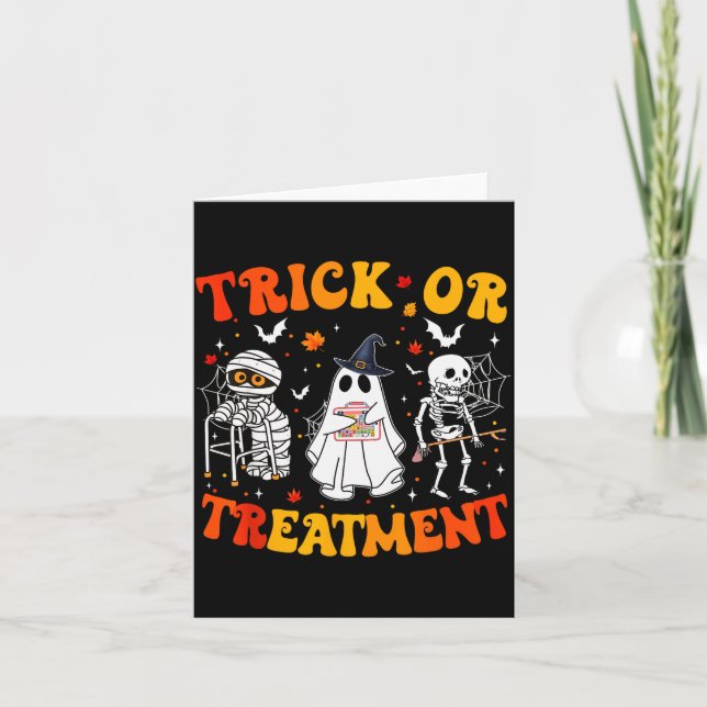 Trick Or Pt Physical Therapy Therast Halloween  Kort (Framsida)