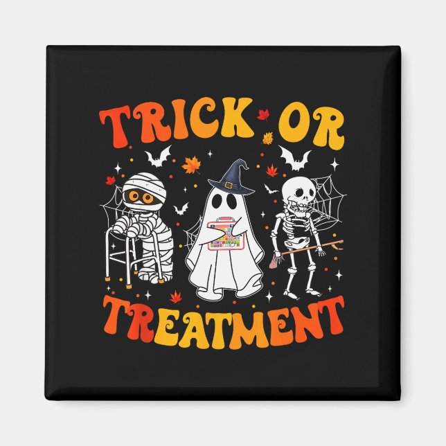 Trick Or Pt Physical Therapy Therast Halloween  Magnet (Framsidan)