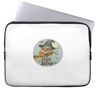 Trick or Sleep – Söt Häxa Sengångare Halloween Skä Laptop Fodral