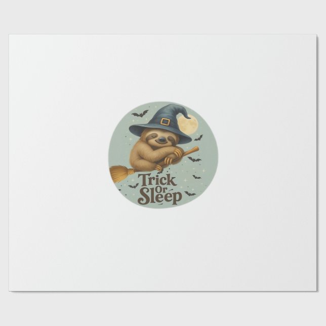 Trick or Sleep � Söt Häxa Sengångare Halloween Skä Presentpapper (Platt)