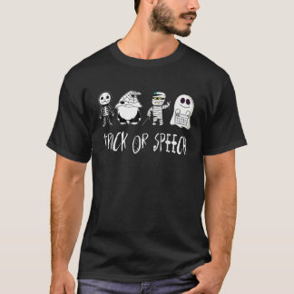 Trick Or Speech Spöke Mummy Gnome Skelett SLP Hall T Shirt