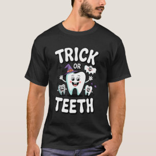 Trick Or Tänder Halloween Kostym Kul T Shirt