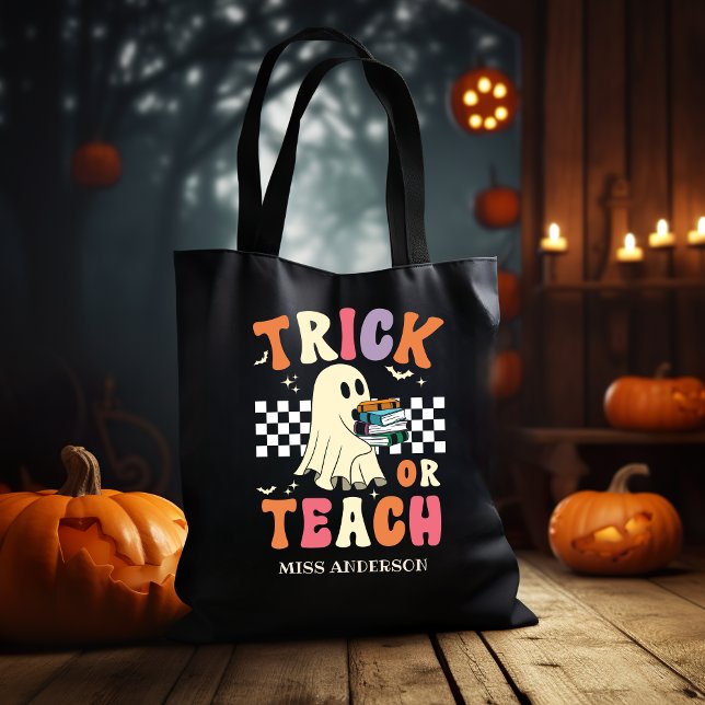 Trick or Teach Funny Halloween Teacher Tygkasse (Skapare uppladdad)