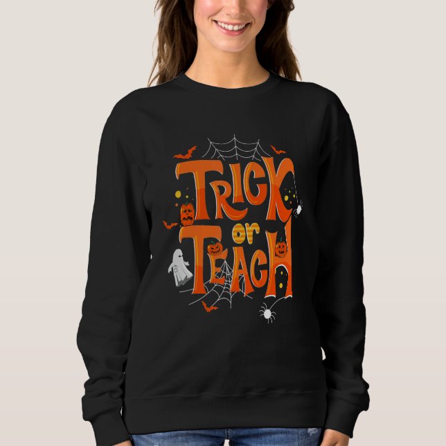 Trick Or Teach Funny Teacher Halloween Costume Men T Shirt (Framsida)