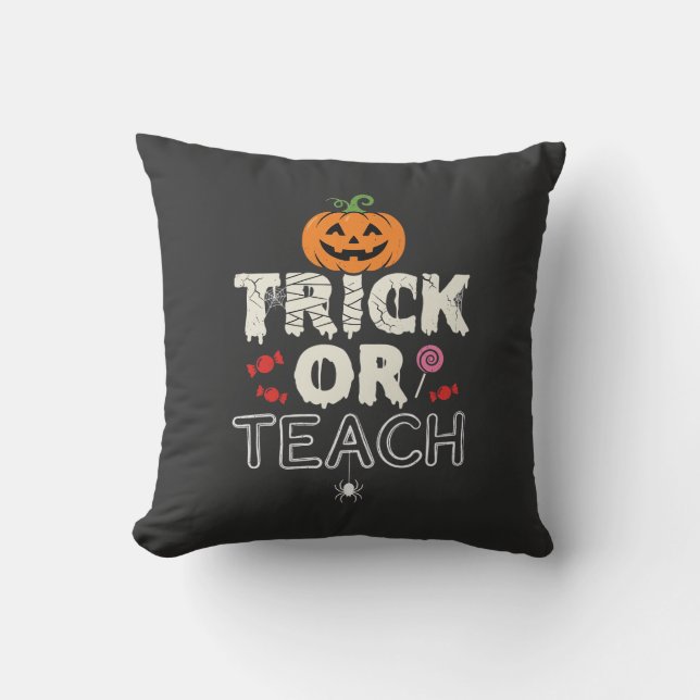 Trick or Teach Halloween-lärare Design (2)_1 Kudde (Framsida)