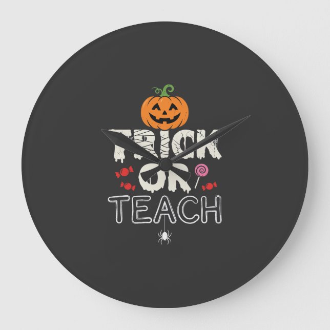 Trick or Teach Halloween Lärare Design (2)_1 Stor Klocka (Framsida)