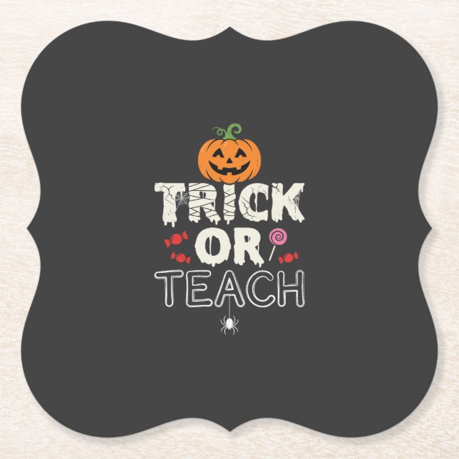 Trick or Teach Halloween-lärare Design (2)_1 Underlägg Papper (Framsida)