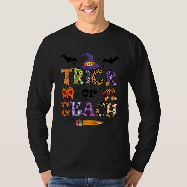 Trick Or Teach  Lärar Halloween-kostym 1 T Shirt (Framsida)
