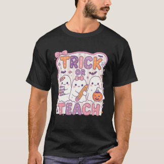 Trick or Teach Retro Halloween Teacher Look T Shirt