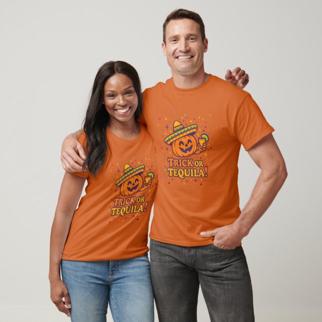Trick or Tequila – Rolig Halloween-pumpafest T Shirt (Unisex)