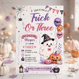 Trick or Three Halloween Födelsedagsfest Inbjudningar