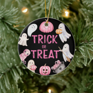 Trick Or Three Halloween-spöke 3-års födelsedagsfe Julgransprydnad Keramik