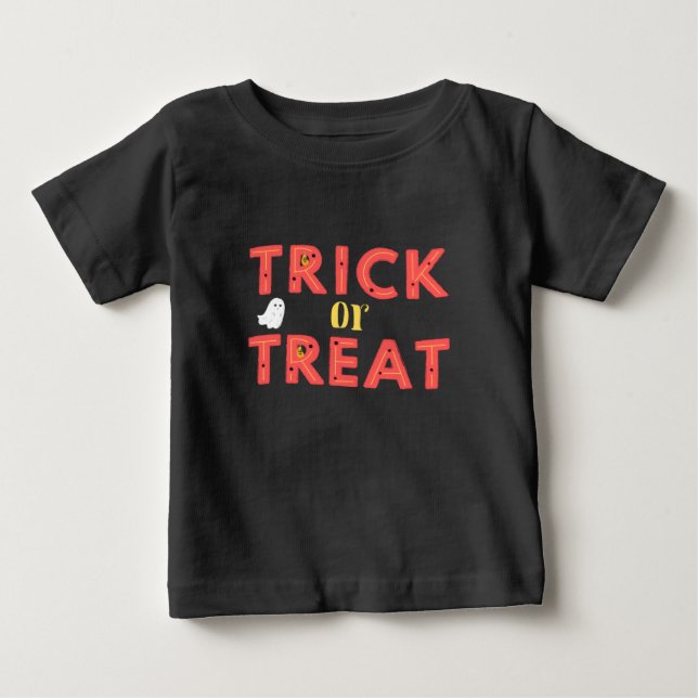 Trick Or Treat  Baby Svart T Shirt (Framsida)