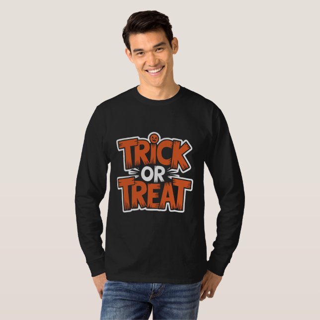 Trick-or-Treat Badge T Shirt (Hel framsida)