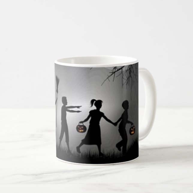 Trick or Treat-barn Skräckfylld Halloween-natt Kaffemugg (Framsida höger)