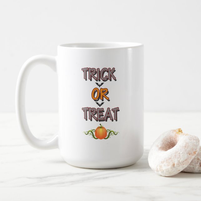 Trick or Treat Berömd Halloweenfest Sagt Natt Kaffemugg (Med munk)