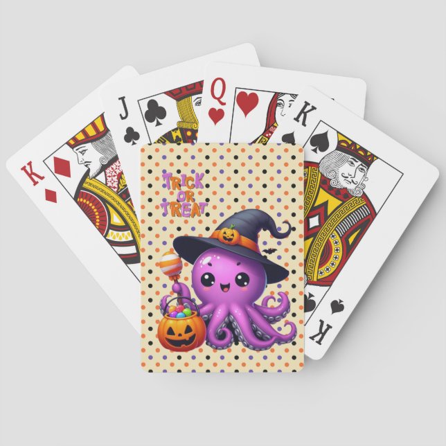 Trick or Treat Bläckfisk Halloween  Casinokort (Baksidan)