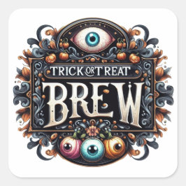 Trick or Treat Brew-klistermärke Fyrkantigt Klistermärke