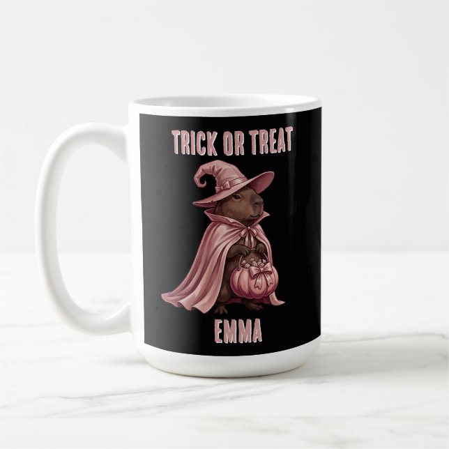 Trick or Treat Capybara Häxa Kaffemugg (Vänster)