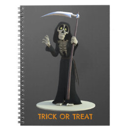 Trick or Treat. Cartoon Grim Reaper Anteckningsbok