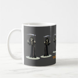 Trick or Treat. Cartoon Grim Reaper Kaffemugg