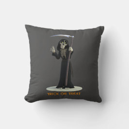 Trick or Treat. Cartoon Grim Reaper Kudde